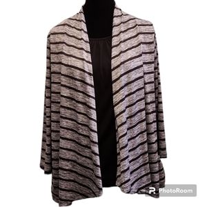 White Stag - all-in-one blouse/cardigan. Gray/black Large